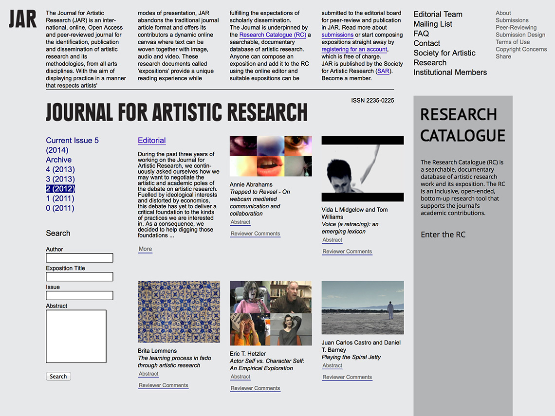 Journal for Artistic Research